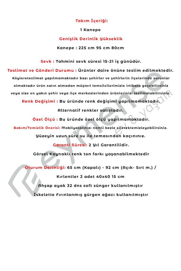 Eymense Gözde Yataklı Üçlü Koltuk Kanepe Krem