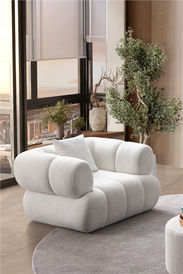 Eymense Petra Köşeli Modern Koltuk Takımı Krem