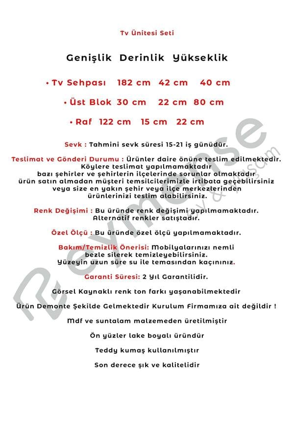 Eymense Sude Bohem Modern Tv Ünitesi Seti Krem