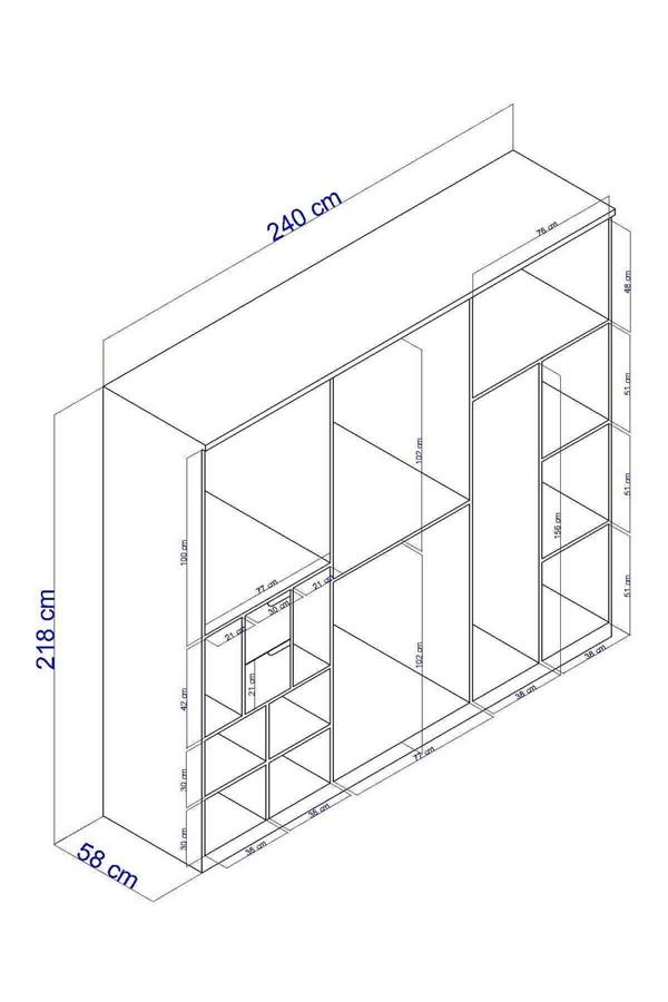 Eymense Tunç 240'lık Gardırop Bej