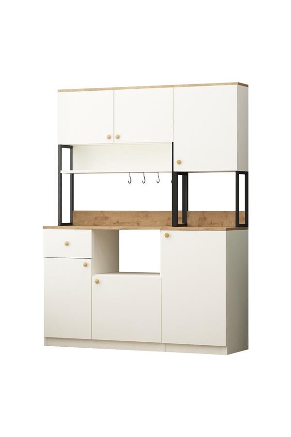 Eymense Vista 2+1 Modüllü 3 Kapaklı Çok Amaçlı Kahve Köşesi Dolabı Aytaşı