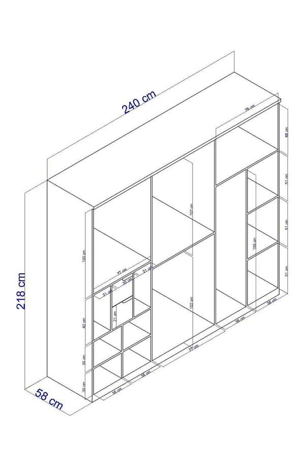 Eymense Zeta 240'lık Gardırop Bej
