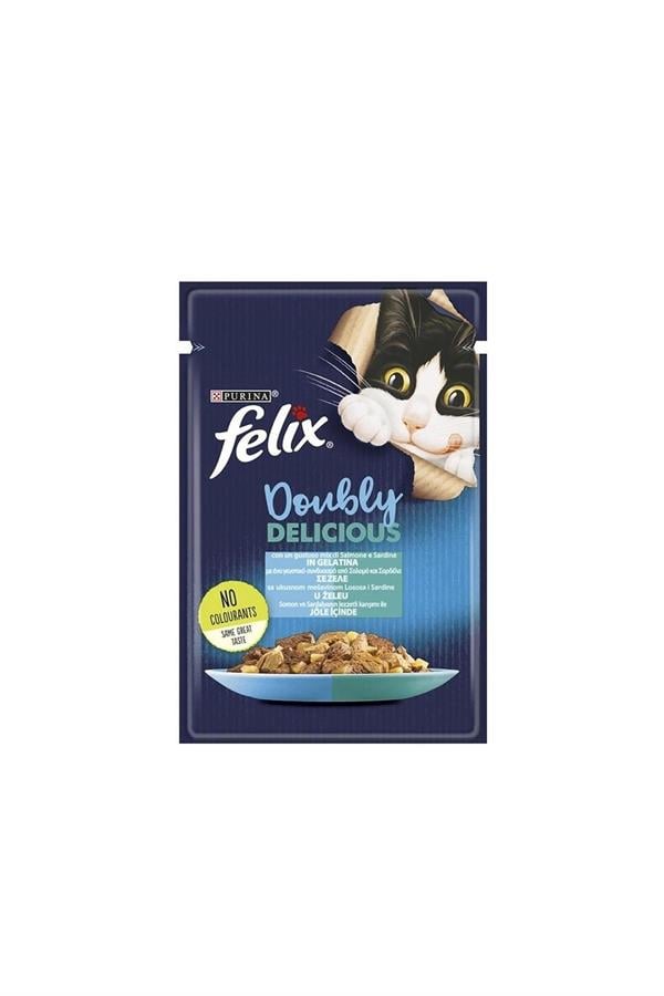 FELIX 85 GR KEDI MAMASI SOMONLU VE ALABALIKLI POUCH