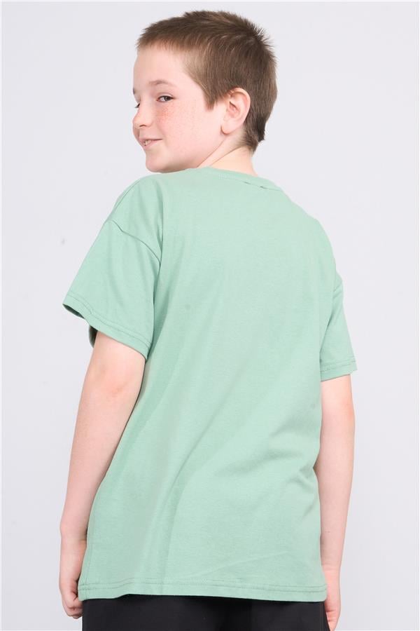 Fit Club 32358 Erkek Çocuk Bisiklet Yaka Openend Baskılı T-shirt 4-12 Yaş Soft Haki