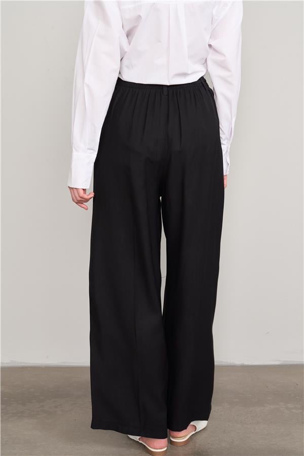 Fithit 7392 Bayan Bol Paça Tencel Pantolon Siyah