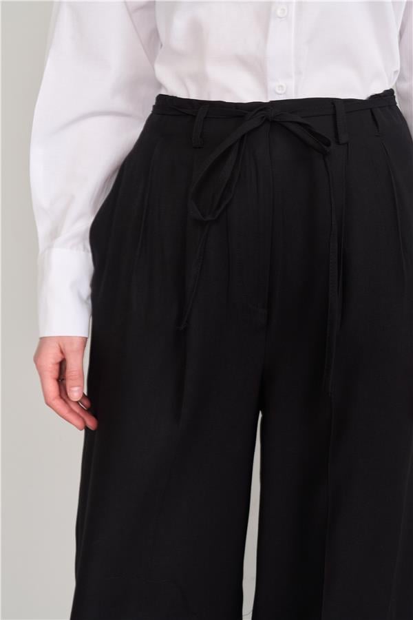 Fithit 7392 Bayan Bol Paça Tencel Pantolon Siyah