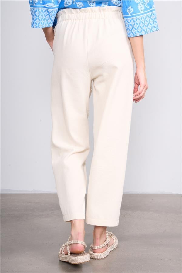 Fithit 7593 Bayan Boru Paça Gabardin Pantolon Natural