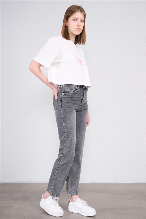 Fithit 7813 Bayan Kelly Straight Jean Pantolon Antrasit