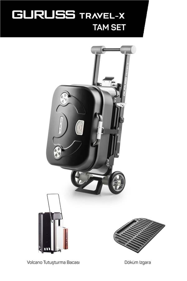 Guruss Travel-X Taşınabilir Mangal Tam Set Siyah