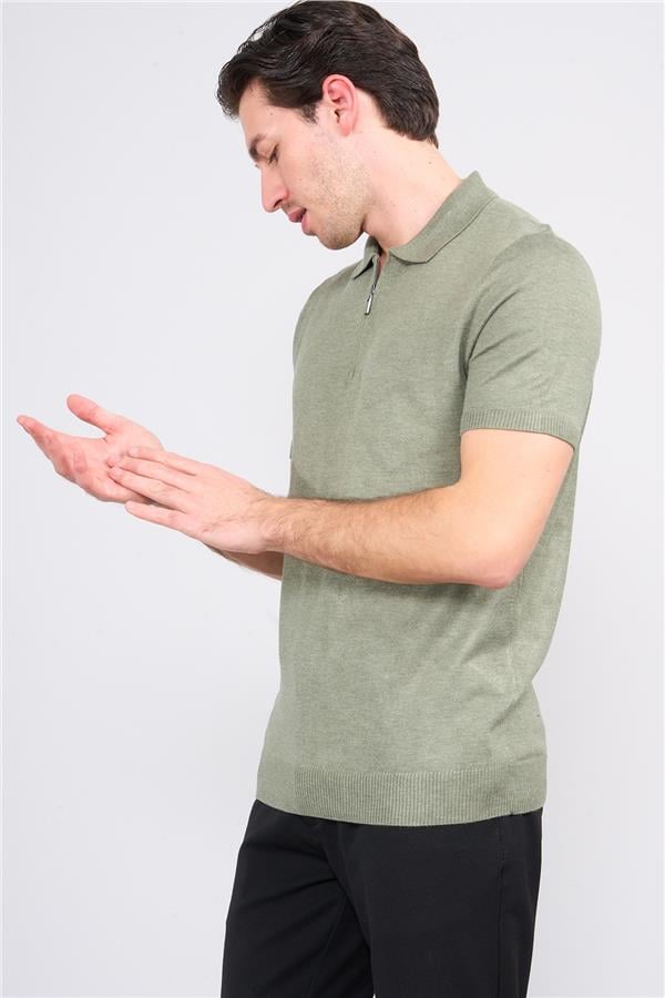Halifaks A.Yeşil Erkek 39553 40 Ferm Polo Yk 20 2 Vıs Cot Tac Basıc Kısa Kol T-Shirt