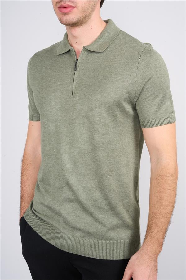 Halifaks A.Yeşil Erkek 39553 40 Ferm Polo Yk 20 2 Vıs Cot Tac Basıc Kısa Kol T-Shirt