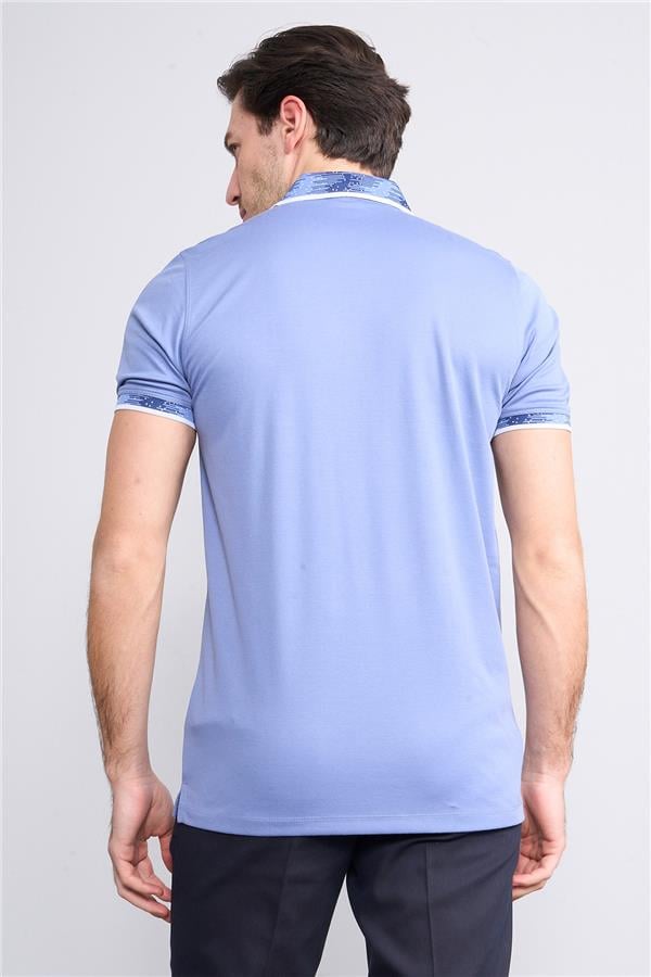 Halifaks İndigo Erkek 12633 Düğmelı Kuşaklı Polo Kısa Kol Etek Recme T-Shirt