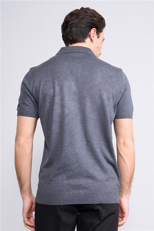 Halifaks K.Gri Erkek 39781 40 Ferm Polo Yk 20 2 Vıs Cot Tac Tek Kat Kısa Kol T-Shirt