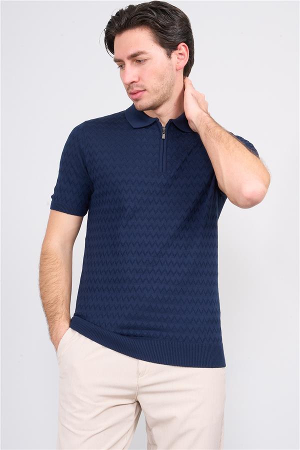 Halifaks Lacivert Erkek 39796 40 Ferm Polo Yk 20 2 Vıs Cot Tac Tek Kat Kısa Kol T-Shirt