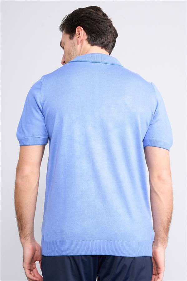 Halifaks Mavi Erkek 39553 40 Ferm Polo Yk 20 2 Vıs Cot Tac Basıc Kısa Kol T-Shirt
