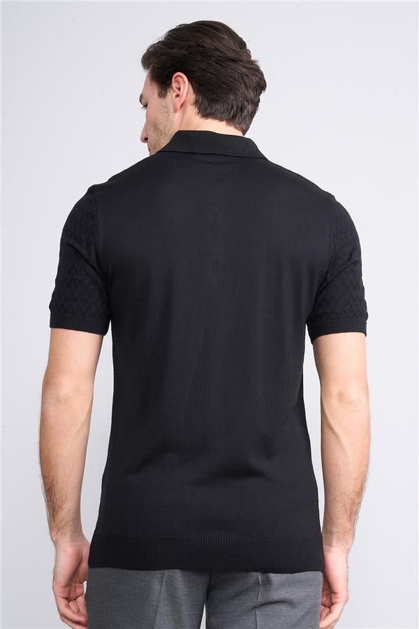 Halifaks Siyah Erkek 39796 40 Ferm Polo Yk 20 2 Vıs Cot Tac Tek Kat Kısa Kol T-Shirt