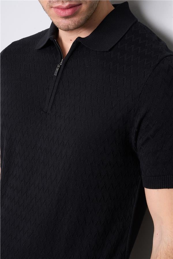 Halifaks Siyah Erkek 39796 40 Ferm Polo Yk 20 2 Vıs Cot Tac Tek Kat Kısa Kol T-Shirt