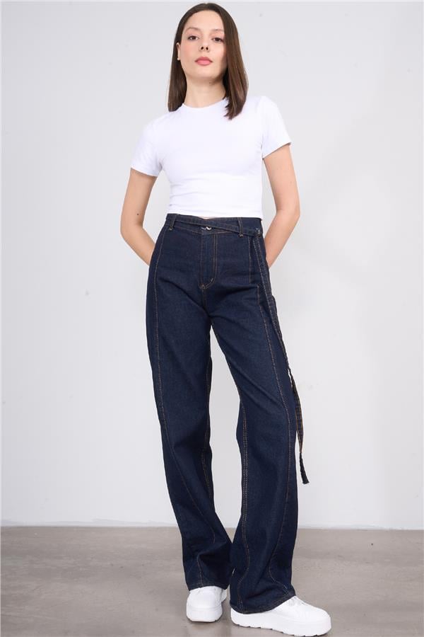 Helly Y25 3101 Kadın Onu Dıkıslı Bagcıklı Kot Pantolon