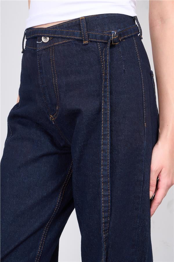 Helly Y25 3101 Kadın Onu Dıkıslı Bagcıklı Kot Pantolon