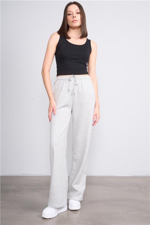 Helly Y25 Mp-3965 Gri Kadın Beli Bağlamalı Bol Pantolon