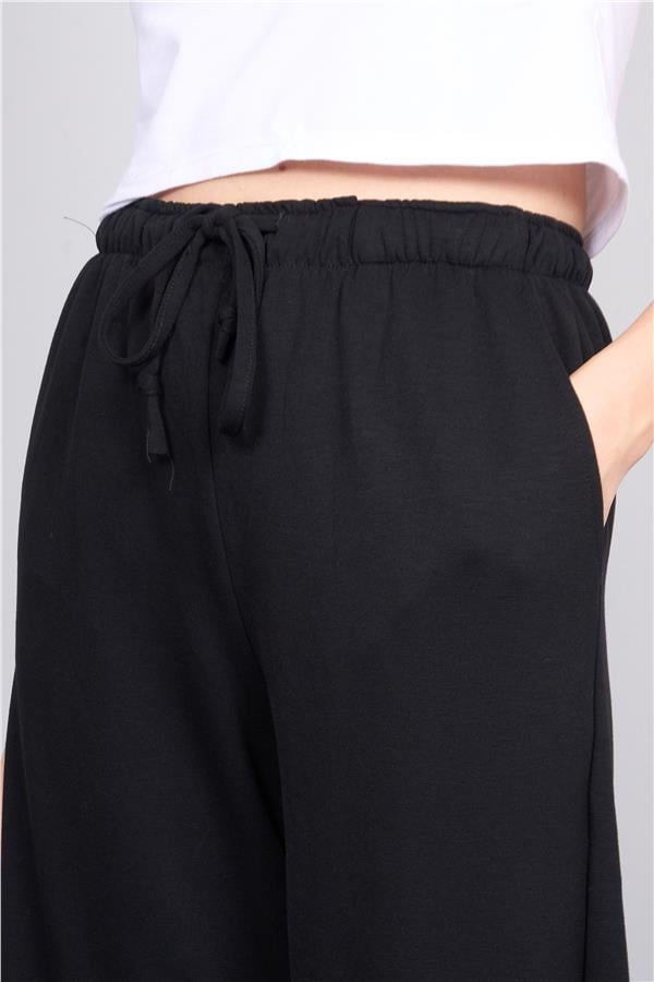 Helly Y25 Mp-3965 Siyah Kadın Beli Bağlamalı Bol Pantolon