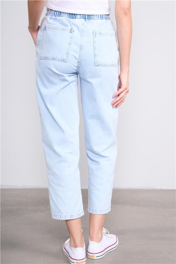 İkoll 0032412 028 Mavi Kadın Jogger Denim Pantolon