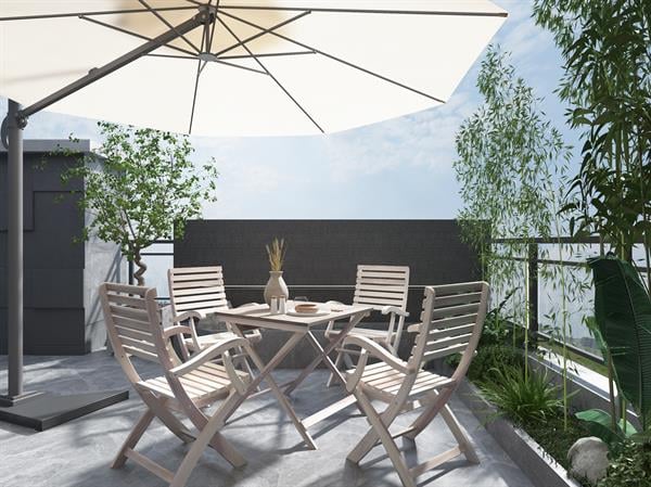 İnterbuild Casino Katlanabilir Ahşap Koltuk (2'li Paket) Organik Beyaz - 676344