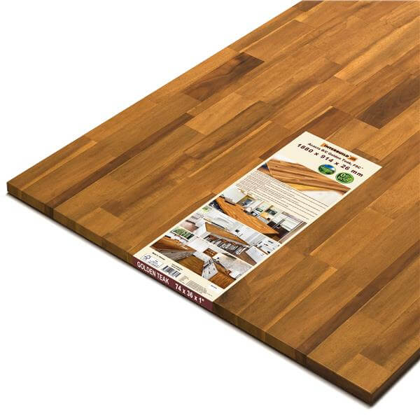 İnterbuild Masif Akasya Ahşap FSC Panel 1880x914x26 mm Altın Tik - 674364
