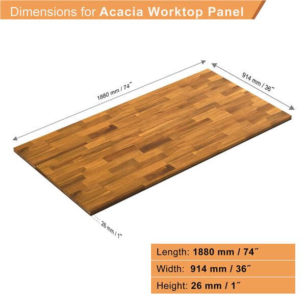 İnterbuild Masif Akasya Ahşap FSC Panel 1880x914x26 mm Altın Tik - 674364