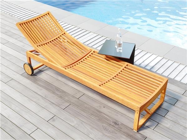 İnterbuild Masif Akasya Ahşap  Stockolm Şezlong Altın Tık - STK13004