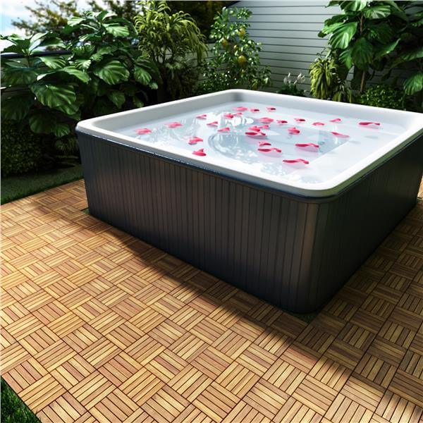 İnterbuild Masif Akasya Zemin Kaplaması 30x30 cm (10'lu Paket) Altın Tik -DET02000