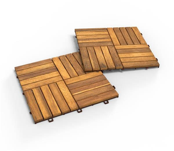 İnterbuild Masif Akasya Zemin Kaplaması 30x30 cm (10'lu Paket) Altın Tik -DET02000