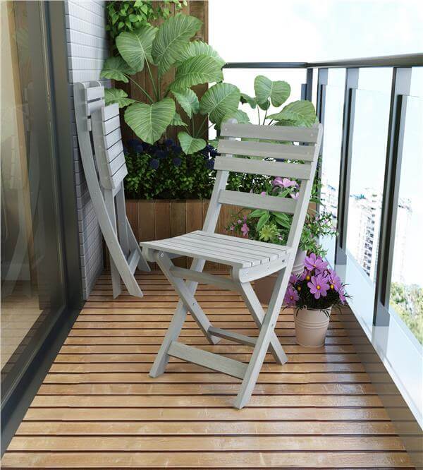 İnterbuild Sofıa Katlanabılır Bahçe Sandalyesi (2'li Paket) Alaca Gri - 673770