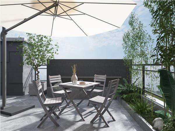 İnterbuild Sofıa Katlanabılır Bahçe Sandalyesi (2'li Paket) Alaca Gri - 673770