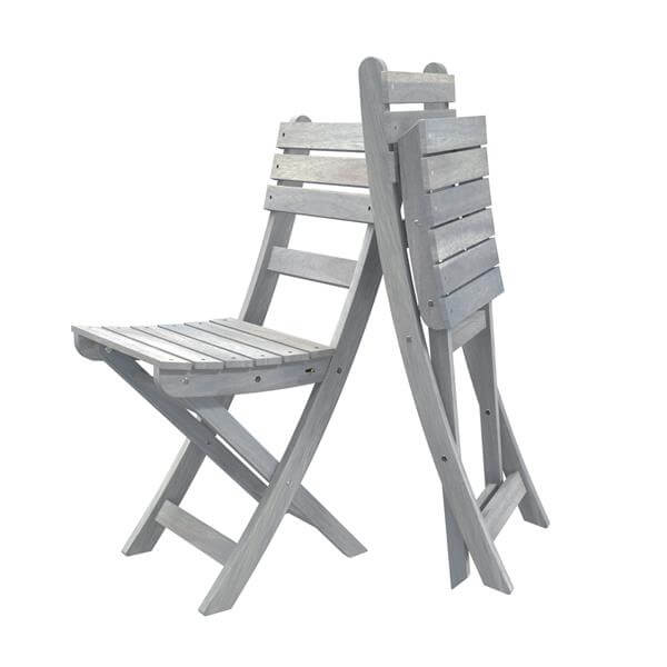 İnterbuild Sofıa Katlanabılır Bahçe Sandalyesi (2'li Paket) Alaca Gri - 673770