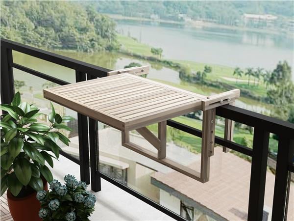İnterbuild Stockholm Katlanır ve Ayarlanabilir Balkon Masası  Beyaz - 673794