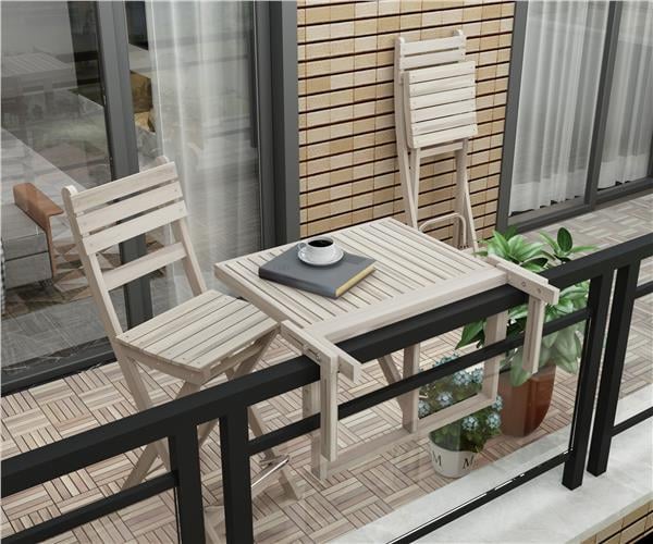 İnterbuild Stockholm Katlanır ve Ayarlanabilir Balkon Masası  Beyaz - 673794