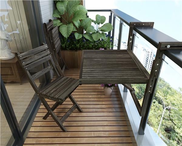 İnterbuild Toronto Katlanır ve Ayarlanabilir Balkon Masası Espresso - 673817