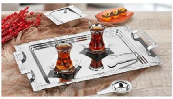 İnterc 8209 Bade Çay Tepsi Sade Kulplu