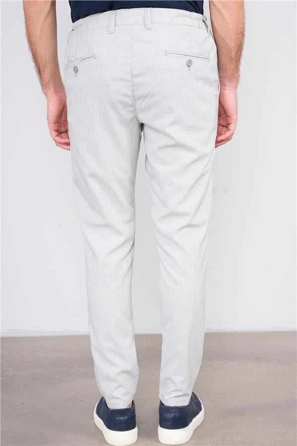Kagi Acık Gri Erkek Step Cızgılı Jogger Pantolon
