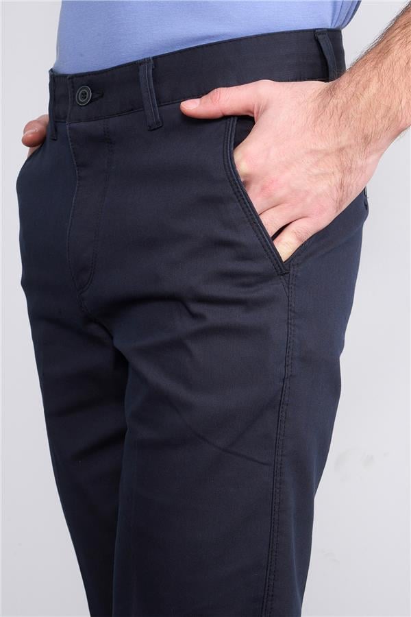 Kagi Lacivert Erkek Palmiye Keten Pantolon