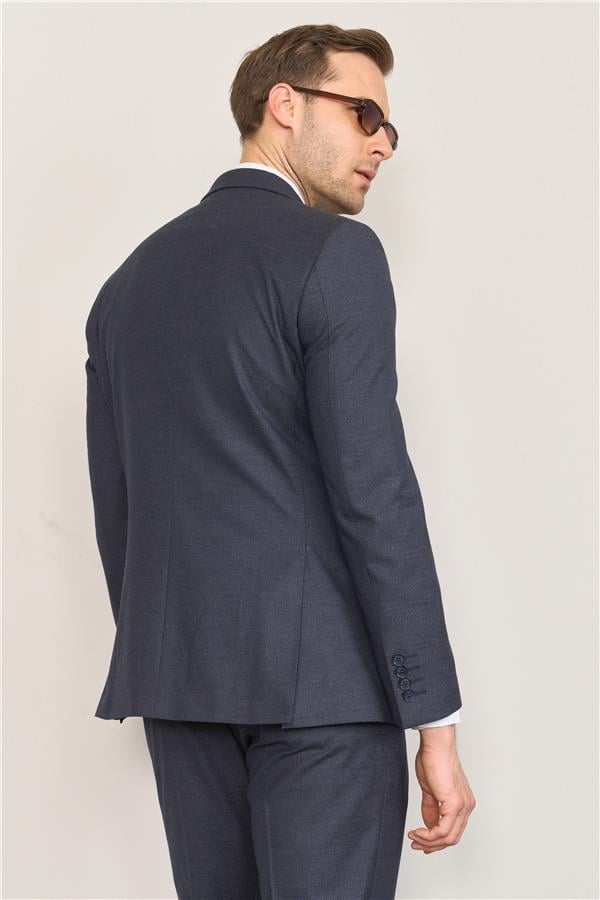 Kagi Lacivert Erkek Pamuk Polyester Modena Yelekli Takım