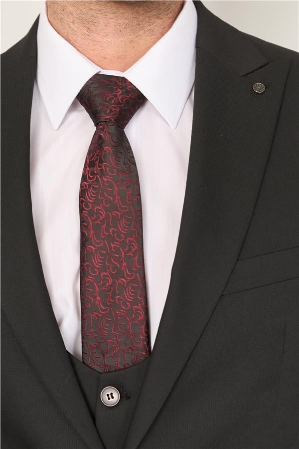Kagi Siyah Erkek Pamuk Polyester Palermo Yelekli Takım
