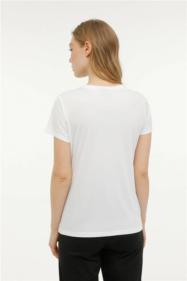 Kinetix 4M Wb Pes C Neck 11Sn2 4Fx Beyaz Kadın Kısa Kol T Shırt