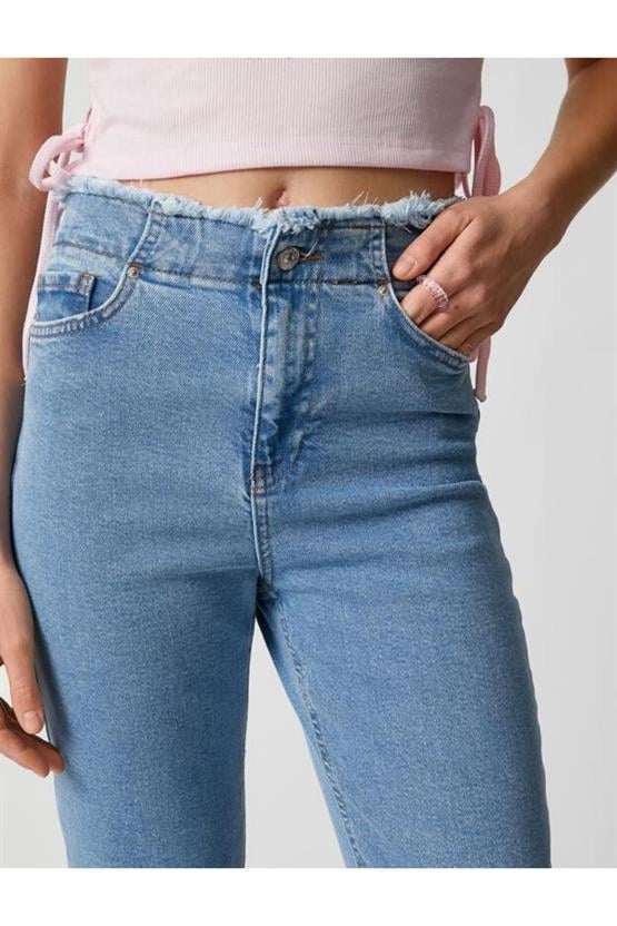 Koton 3Sal40021Md Lgt Açık İndigo Kadın Pamuk Denim Pantolon