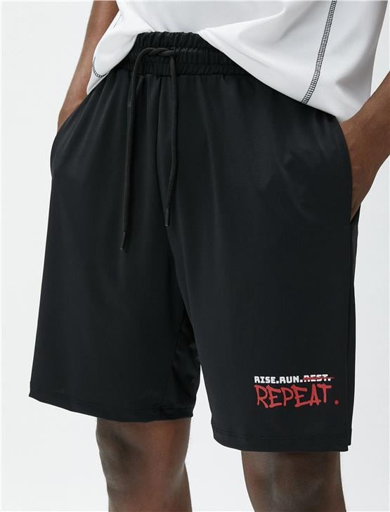 Koton 3Sam40030Nk 999 Siyah Erkek Elastan Jersey Short