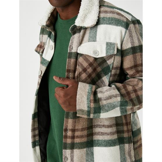 Koton 3Wam20169Hw Gri Ekose 0C2 Erkek Akrılık Outerwear Ceket