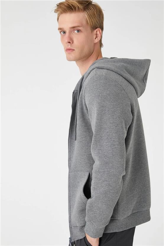 Koton 3Wam70057Mk Antrasit 931 Erkek Pamuk Jersey Sweatshirt