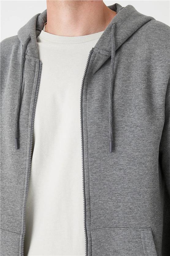 Koton 3Wam70057Mk Antrasit 931 Erkek Pamuk Jersey Sweatshirt