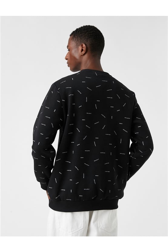 Koton 3Wam70076Mk Siyah 999 Erkek Jersey Sweatshirt